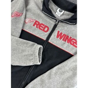 Detroit Red Wings NHL Full Zip Fleece Jacket Mens Large Embroidered